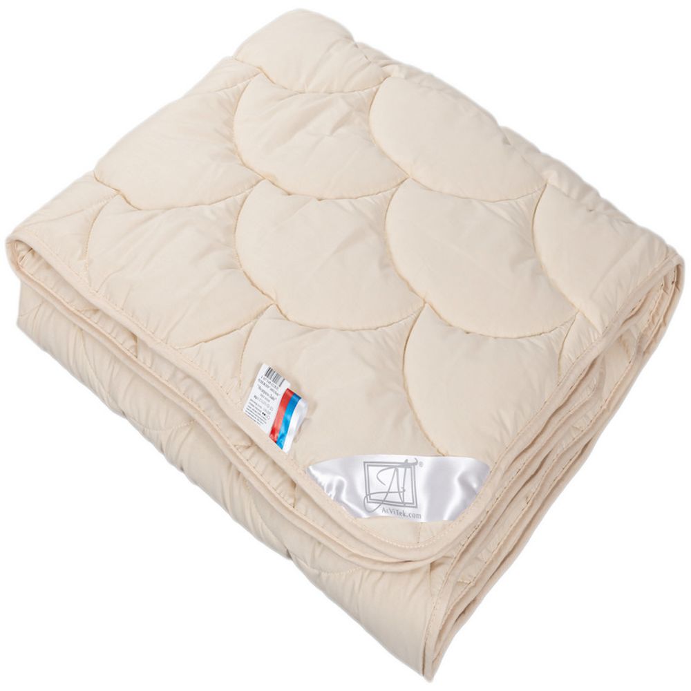 Одеяло "АВТ. SHEEP-LIGHT" лёгкое, плотность 200 г/м2, цвет бежевый, поплин (100% хлопок), Россия.