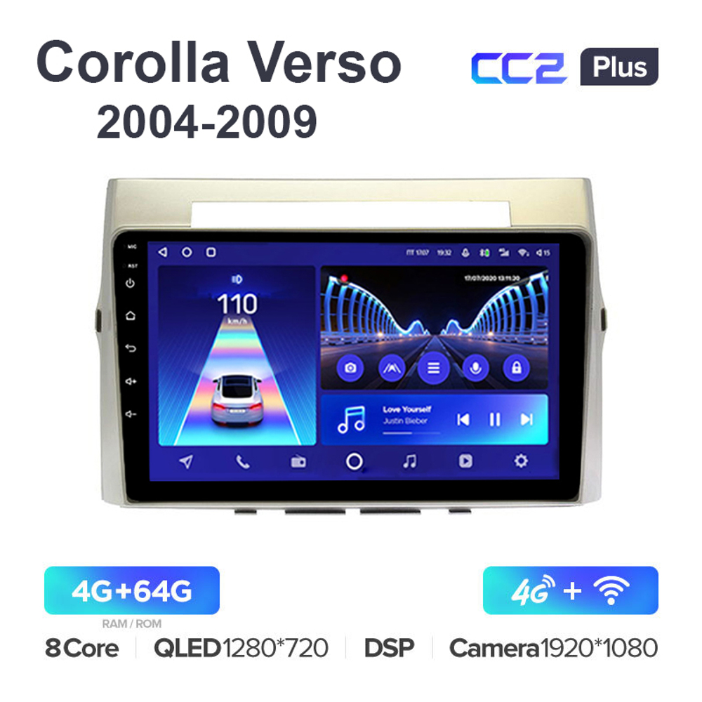 Teyes CC2 Plus 9"для Toyota Corolla Verso 2004-2009