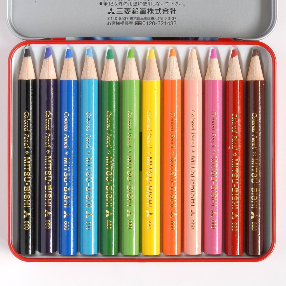 Цветные мини-карандаши Mitsubishi №880 (12 шт.)