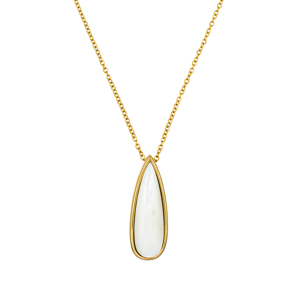 Колье Fiore Luna Капля SHELL WHITE BP01376-14 BW/G