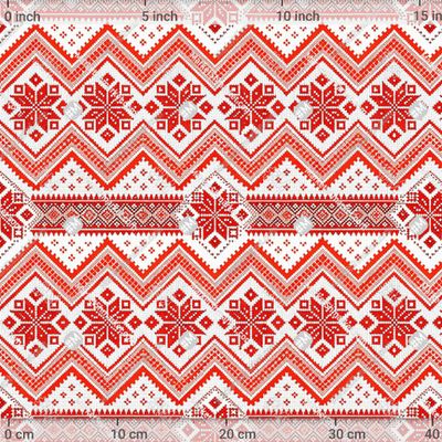 славянский красно-белый орнамент, узор by E.KK8 508 DPI