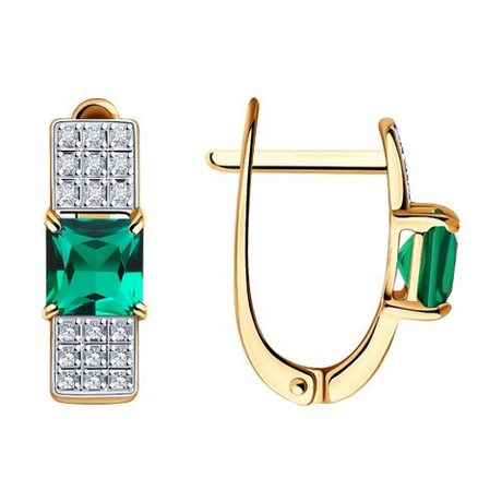 Серьги из золота с изумрудом