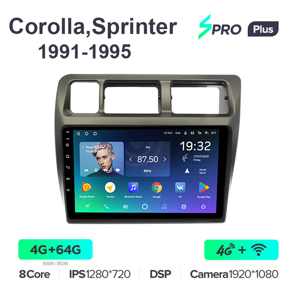 Teyes SPRO Plus 9"для Toyota Corolla, Sprinter 1991-1995