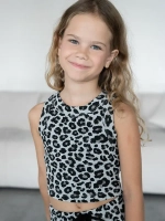 Летний кроп топ трикотажный детский