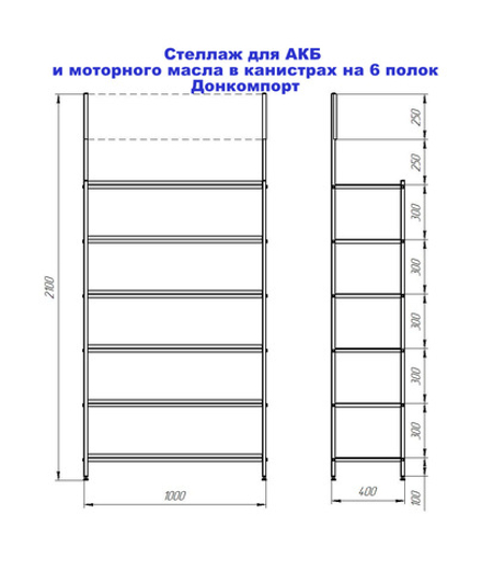 Стеллаж металлический разборный на 6 полок