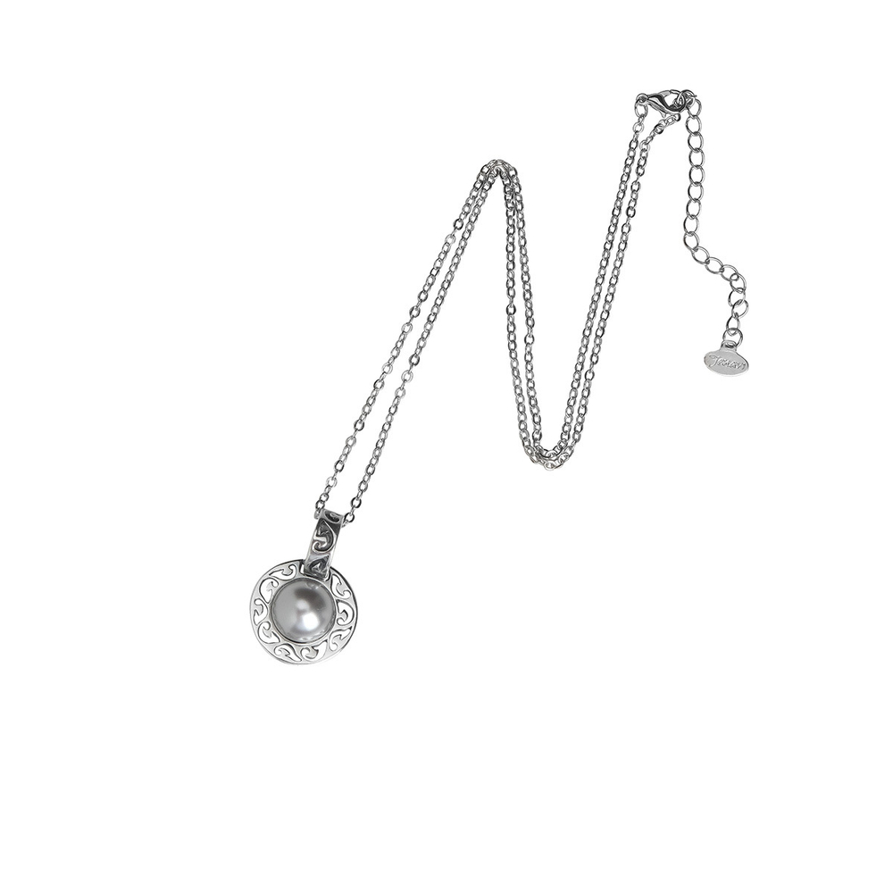 "Фрамо" подвеска в серебряном покрытии из коллекции "Жемчужная" от Jenavi с замком карабин