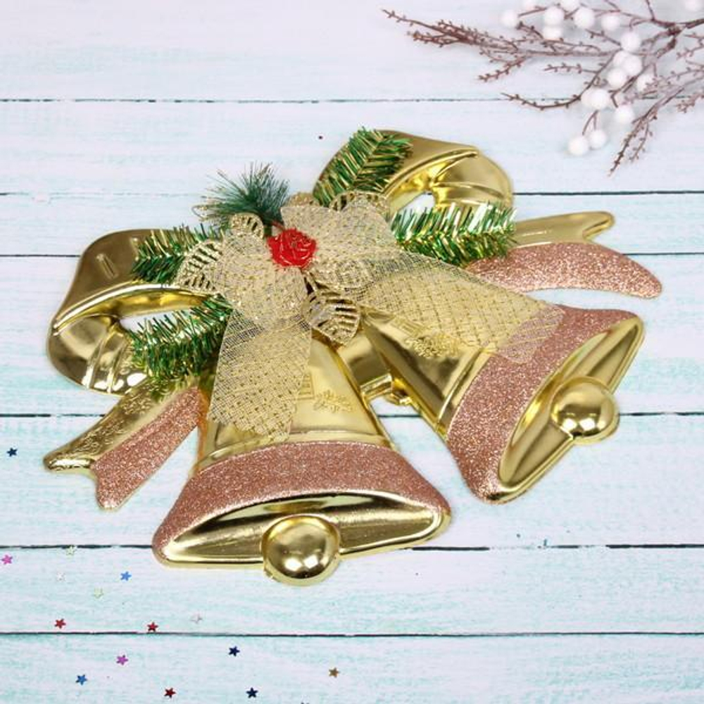 Украшение новогоднее "Колокольчики" 9*9 см, Золото