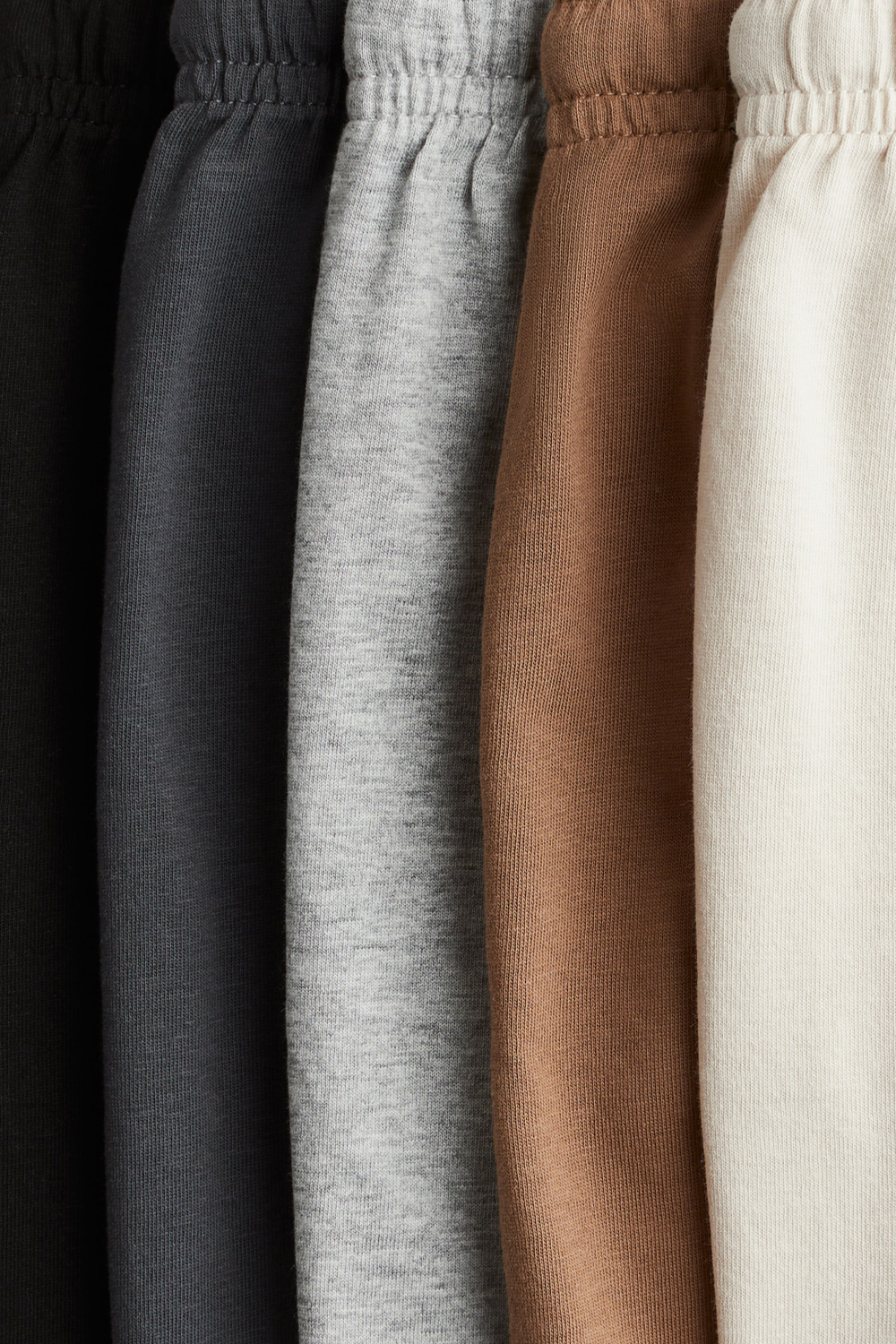 H&M Набор из 5 хлопковых трикотажных шорт, коричневый