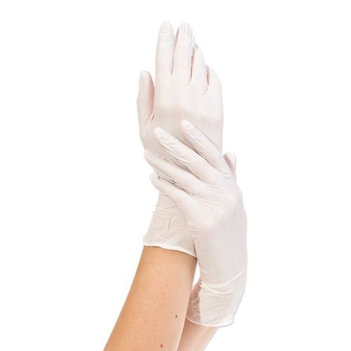 Glovity Перчатки Нитриловые белые (S), 50 пар