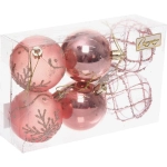 Набор шаров «Очарование» 6 см (в наборе 6 шт), Розовое золото