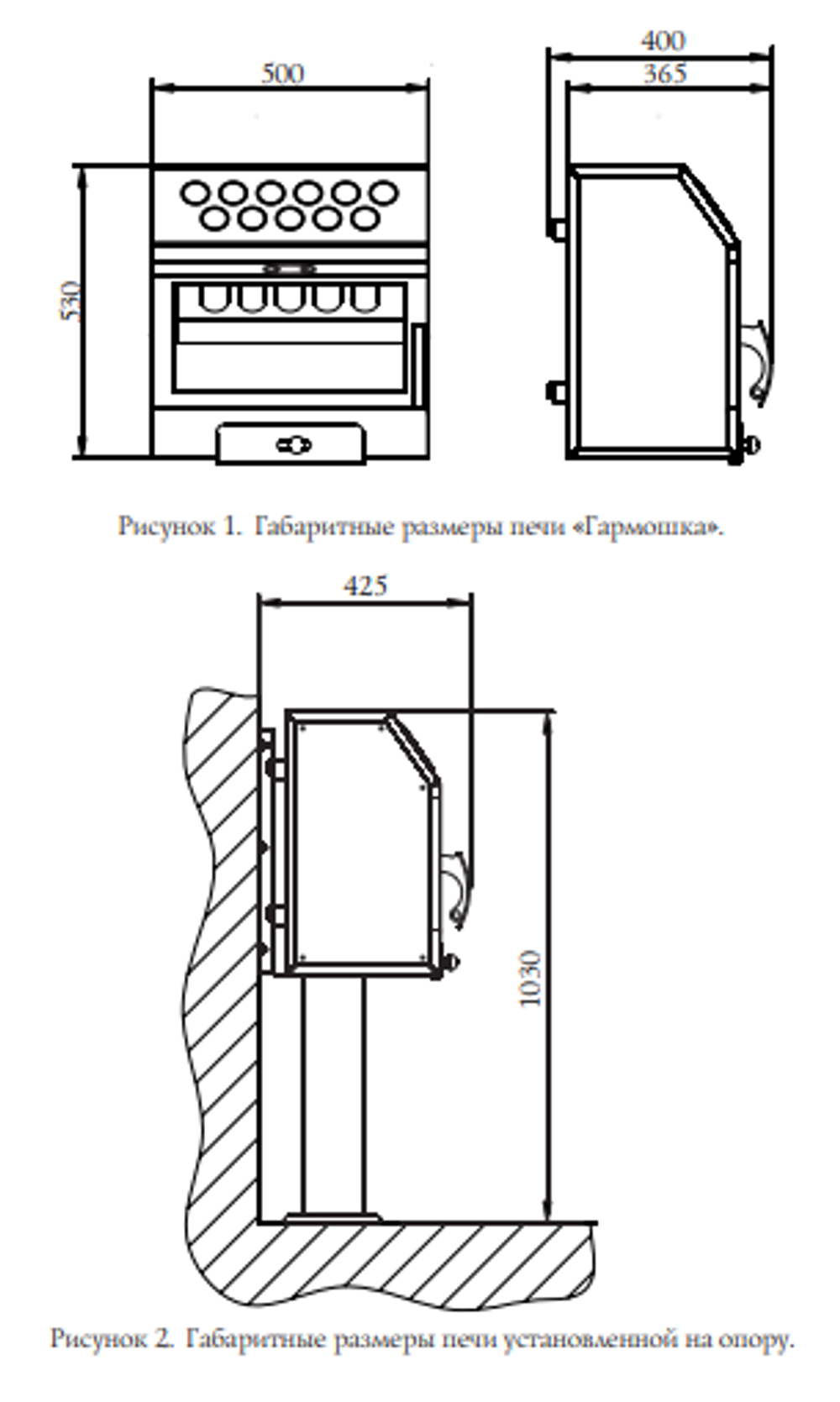 Печь TMF Гармошка INOX размеры