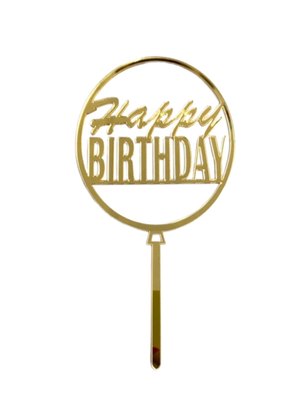 Топпер из оргстекла "Happy birthday" золото