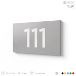 Номер на дверь квартиры 111, табличка на дверь для офиса, кабинета, аудитории, склада, серый 120х70 мм, Айдентика Технолоджи