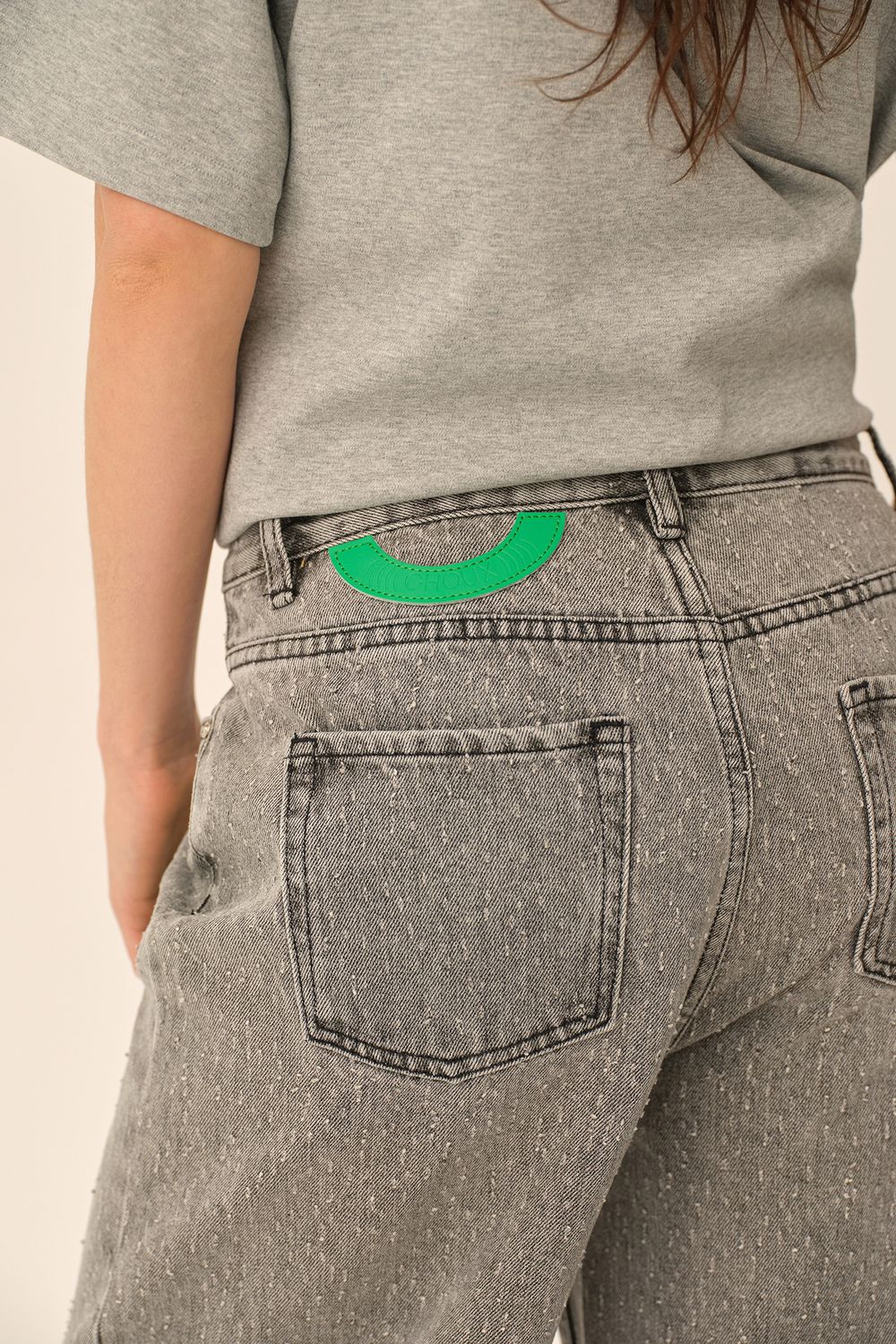 Джинсы (Как у Керри), серые с перфорацией