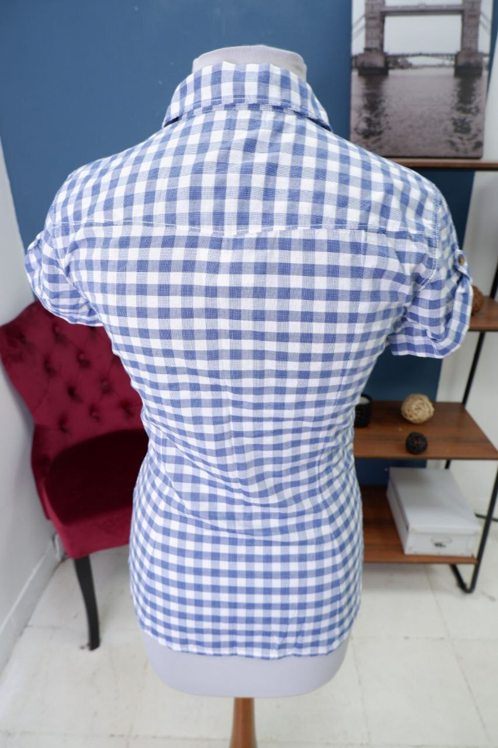 Рубашка H&M в клетку 42 размер