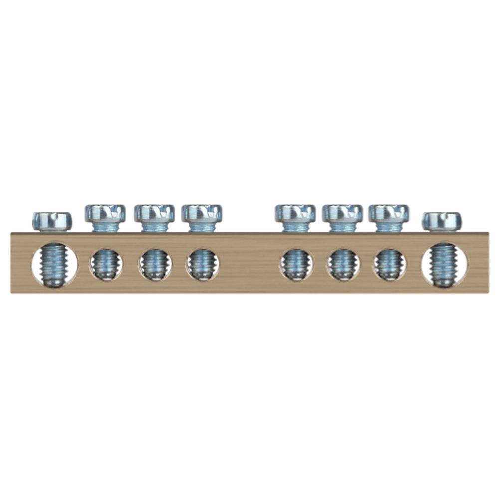 Шина ЭРА NO-122-14 PEN земля-ноль 6х9мм 8/1 латунная с креплениями по центру