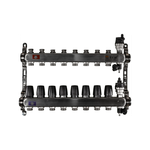 Коллектор из нержавеющей стали для отопления без расходомеров TIM 1" - 3/4" Евроконус - 8 выходов