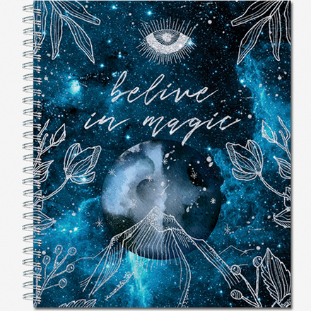 Тетрадь общая 48 листов на мет.гребне  "Лунная мистерия"