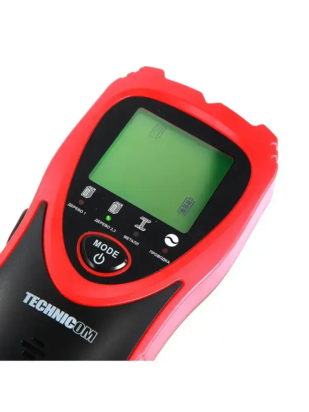 Электронный детектор дерева, металла и электропроводки TECHNICOM TC-ED101MW, 1х9В, 25-60мм глубина обнаружения