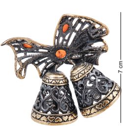 AM- 583 Колокольчик «Бантик» (латунь, янтарь)