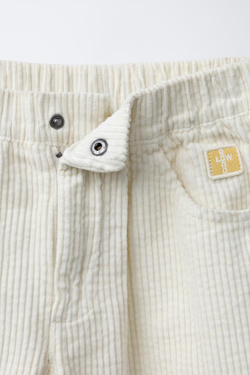 ZARA БРЮКИ ИЗ ПЛОТНОГО ВЕЛЬВЕТА, ЭКРЮ