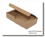 Коробка код 0723 подарочная с окном размер 14х7х3см крафт картон