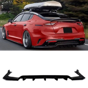Диффузор заднего бампера Kia Stinger 2018-2023 (тип 2) чёрный глянец