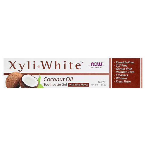 NOW Foods, Solutions, XyliWhite™, зубная паста-гель, кокосовое масло и мята, 181 г (6,4 унции)