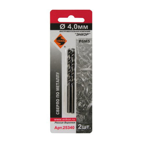 Сверло по металлу 4 мм Р6М5 Энкор 25340