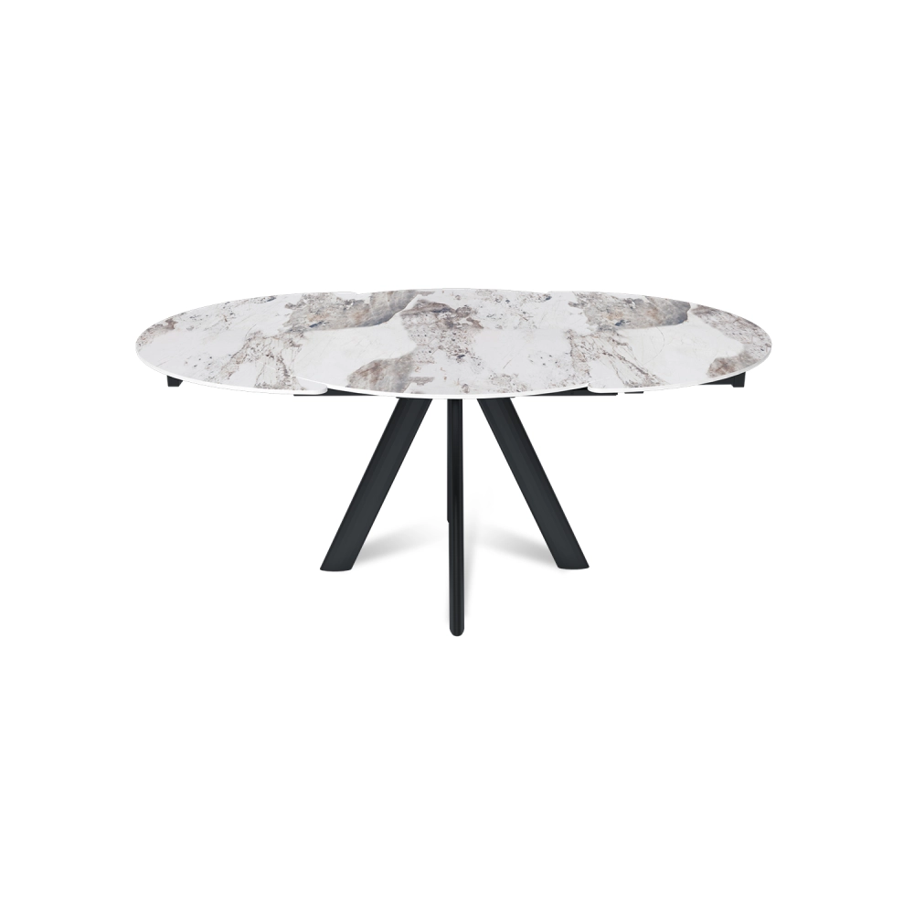 Стол круглый раскладной Orion (120+30+30), керамика глянцевая Pandora