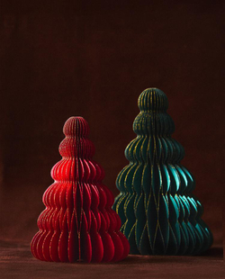 ZARA HOME НОВОГОДНИЙ НАБОР БУМАЖНЫХ ЕЛОЧНЫХ УКРАШЕНИЙ (2 ШТ.), ЗЕЛЕНЫЙ