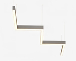 Подвесной LED светильник "ЗигЗаг" LP85-STEPS-L135-5S630 (сегмент 632 мм) 83Вт 3000К 7636Лм серый 2919х290х80мм DIOLUM