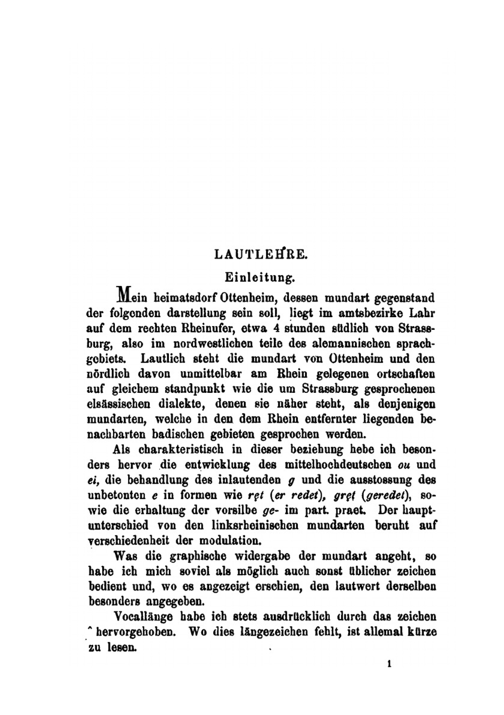 Grammatische Darstellung Der Mundart Des Dorfes Ottenheim. Lautlehre | K.F. Heimburger