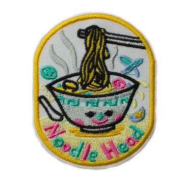 Нашивка термоаппликация на одежду и на рюкзак. Noodle Head, Лапша