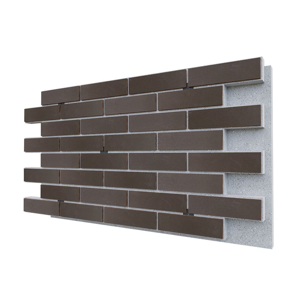 Негорючая термопанель ППС PRO Керамин Куба 9 Шоколадный 0,612 м², 1020x600 мм