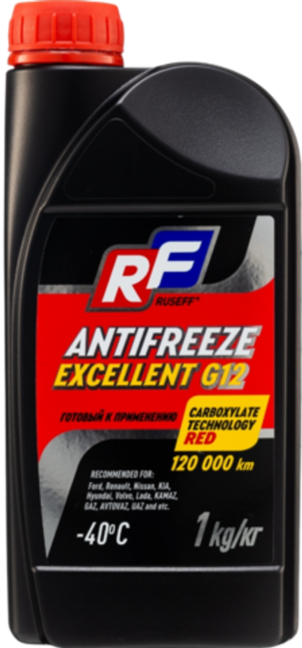 RUSEFF Антифриз ANTIFREEZE EXCELLENT G12 -40C (Красный) (1 кг)