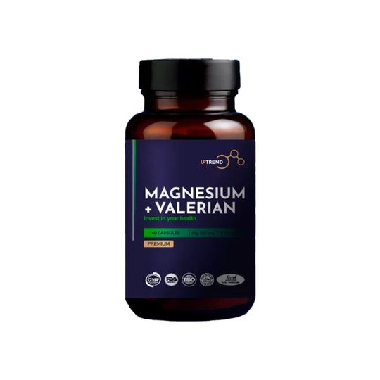 UpTrend Magnesium + Valerian Биологически активная добавка к пище «Магний + Валериана», 60 капсул