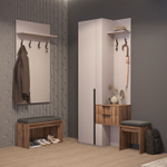 Прихожая с вешалкой и ящиками Кашемир/Авелано Чарли правый 90х35х220 см