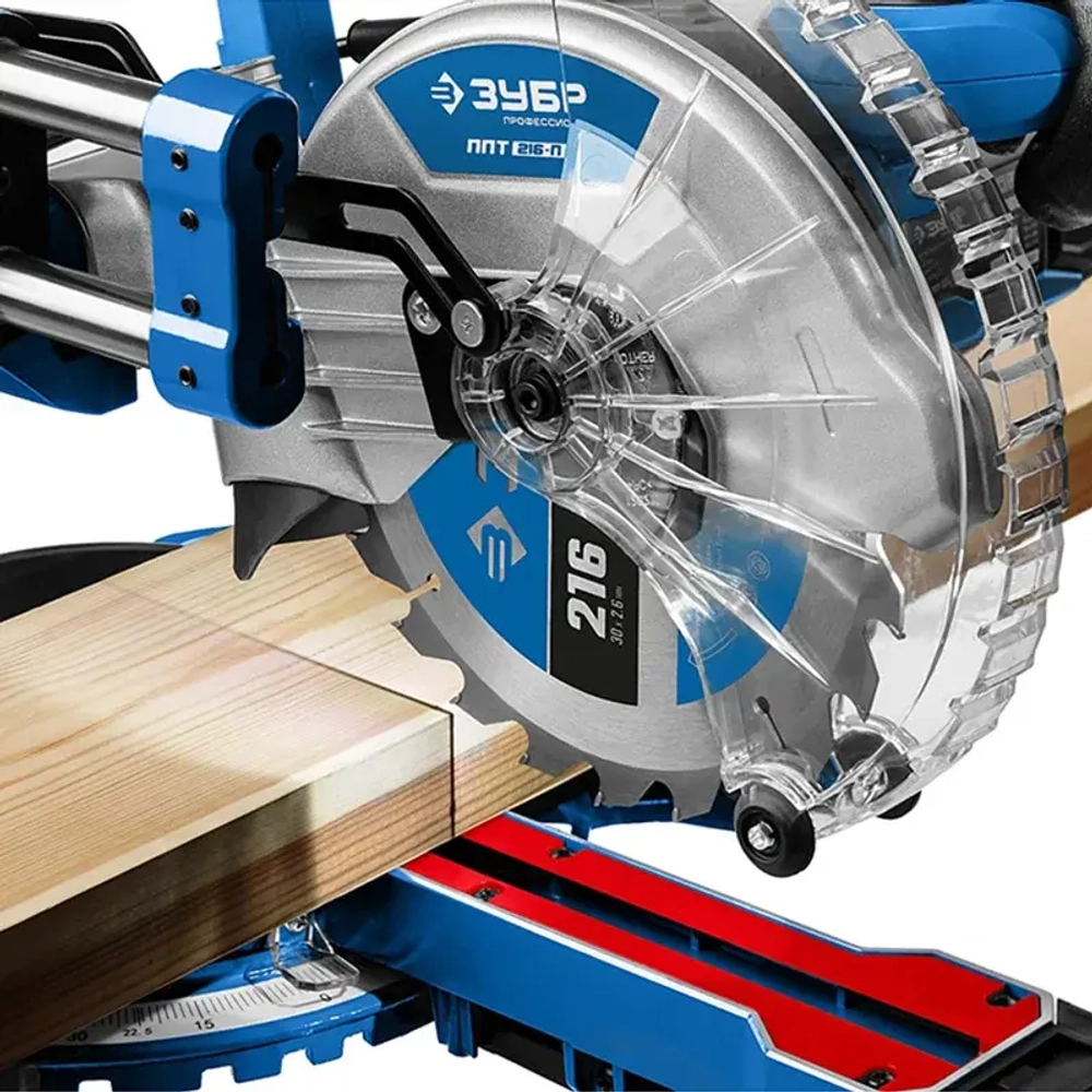 ЗУБР ППТ-216-П торцовочная пила компактная с протяжкой ППТ-216-П