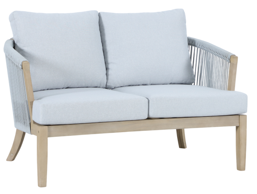 Комплект плетеной лаунж-мебели на 4 персоны Tagliamento Veneto, светлый тик, серый