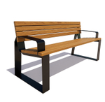 Скамейка стальная "Подольск" лиственница 1,2м, дуб