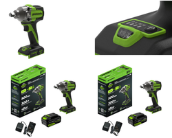 Гайковерт ударный аккумуляторный Greenworks IW5500, 24V, 1/2'', 500Нм, 3 режима (3805007)