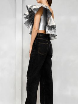 Блуза-топ на одно плечо с рюшем