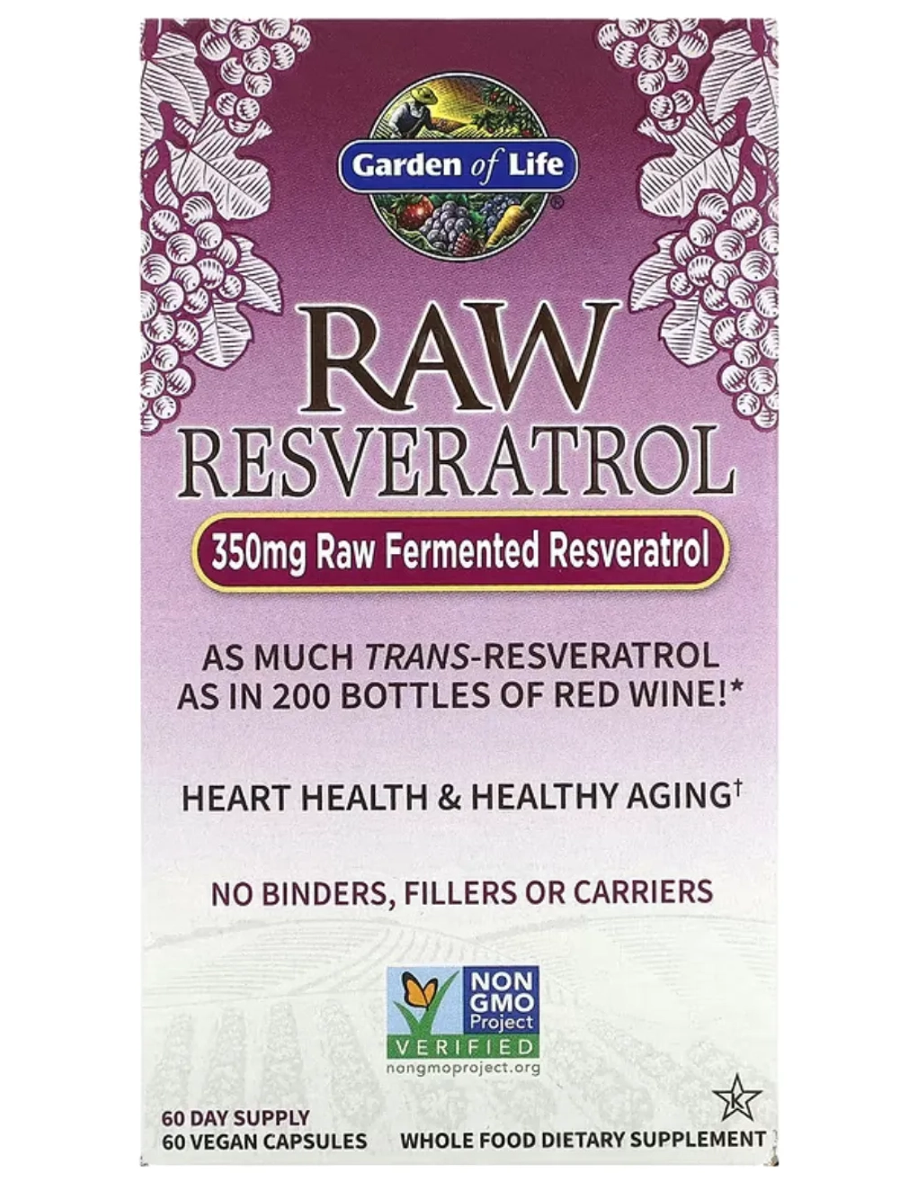 RAW Расвератрол 350 мг 60 капсул