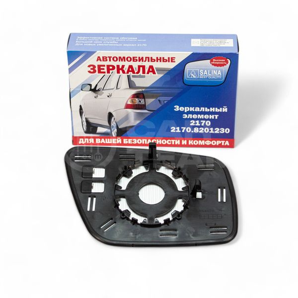 Зеркальный элемент на Лада Приора 2 SE (21704,21724) белый (хром) с обогревом, левый (1шт) "Солина"