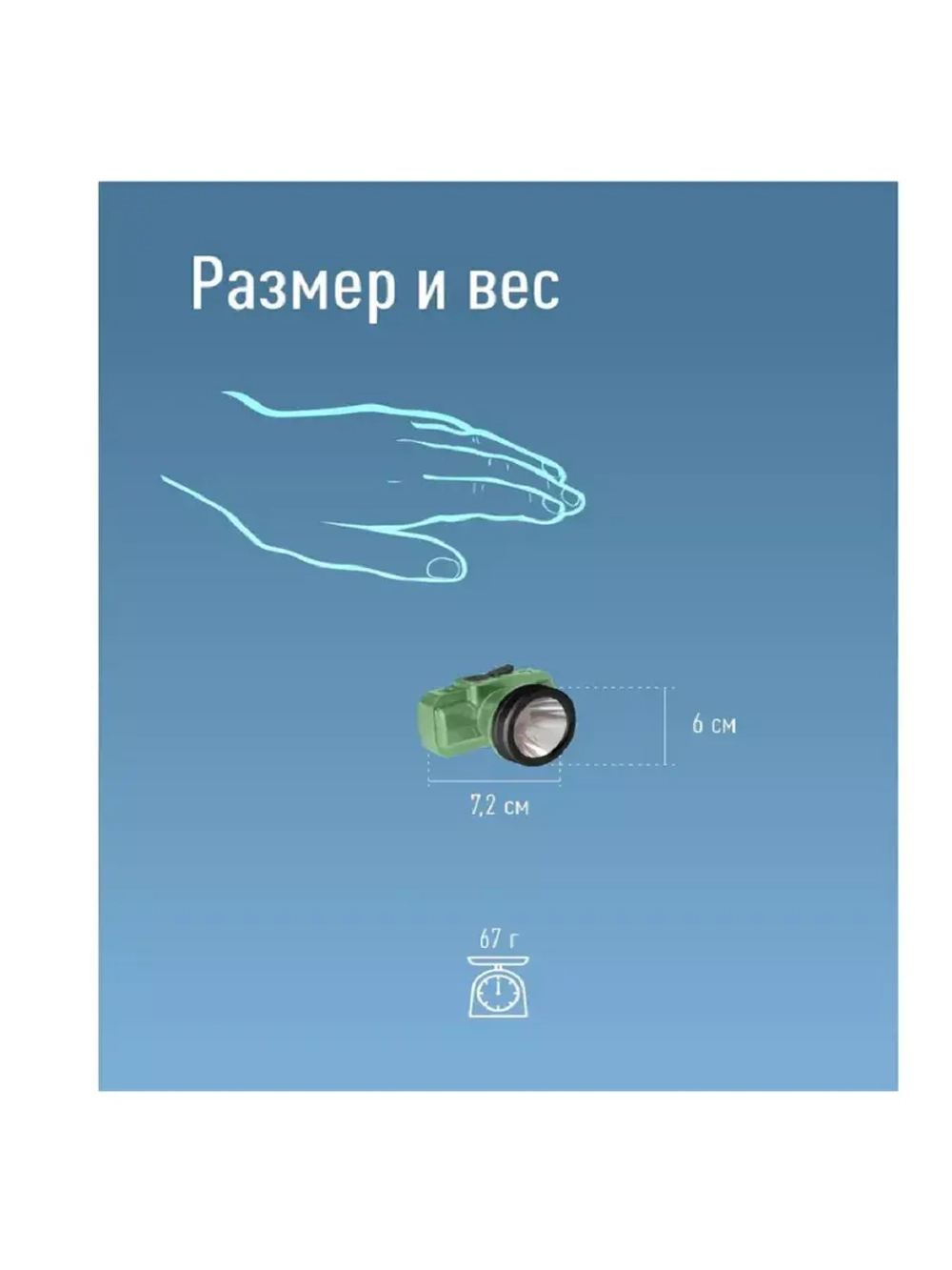 Фонарь налобный аккумуляторный 2ВтLED/Li-ion