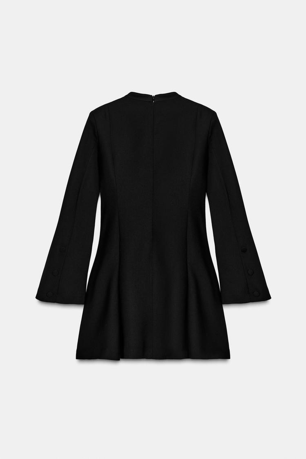 ZARA МИНИ-ПЛАТЬЕ С ПОДПЛЕЧНИКАМИ, ЧЕРНЫЙ