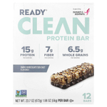 Ready, Clean Protein Bar, темный шоколад с морской солью, 12 батончиков, 56 г (1,98 унции)