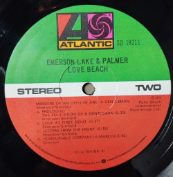 Винтажная виниловая пластинка LP Emerson, Lake and Palmer Love Beach (USA 1978) The Gambler