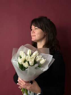 Букет белых тюльпанов "Альбатрос"